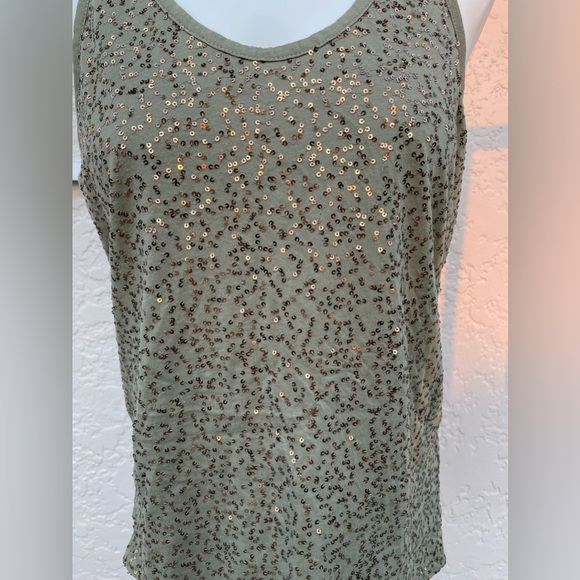 Denim & Supply sequin tank in army green - Picture 4 of 5